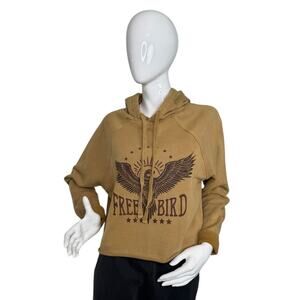FREE BIRD Mineral-Washed Hoodie Trendy Comfort for Everyday Wear Camel S